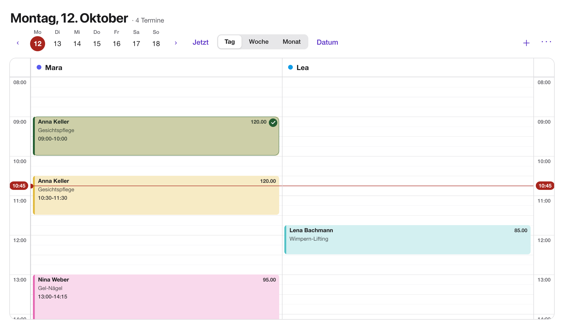 Originalkalender mit Beispieldaten